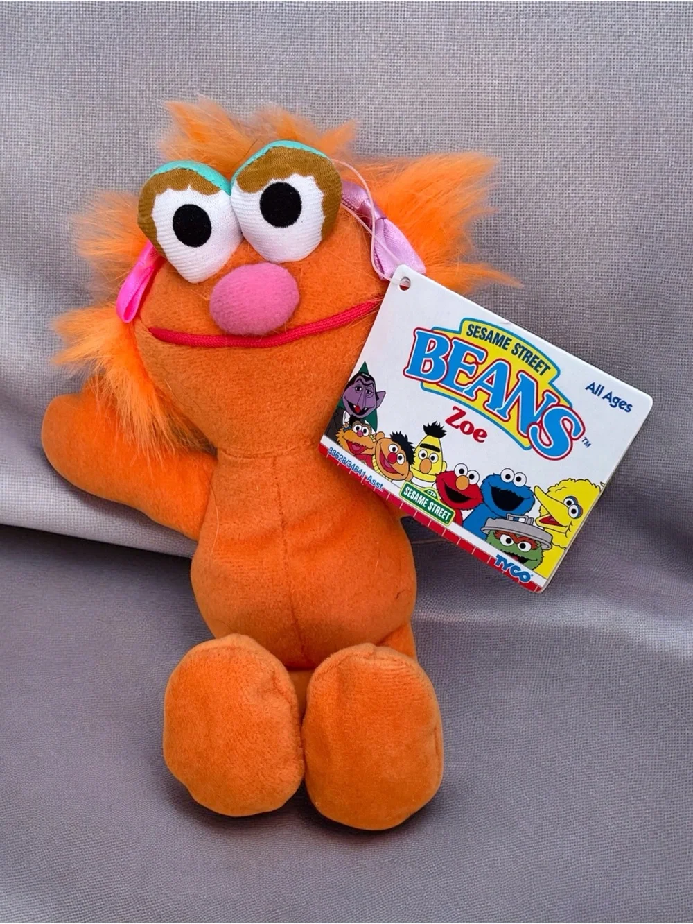 1997 TYCO Sesame Street Beans Zoe All Ages My Lovely Stuffing Toys, 8 in.(B1)